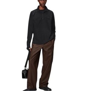 Rains Addis Fleece Half Zip-GQ Black Pullover Sweater, Unisex, Size S, New
